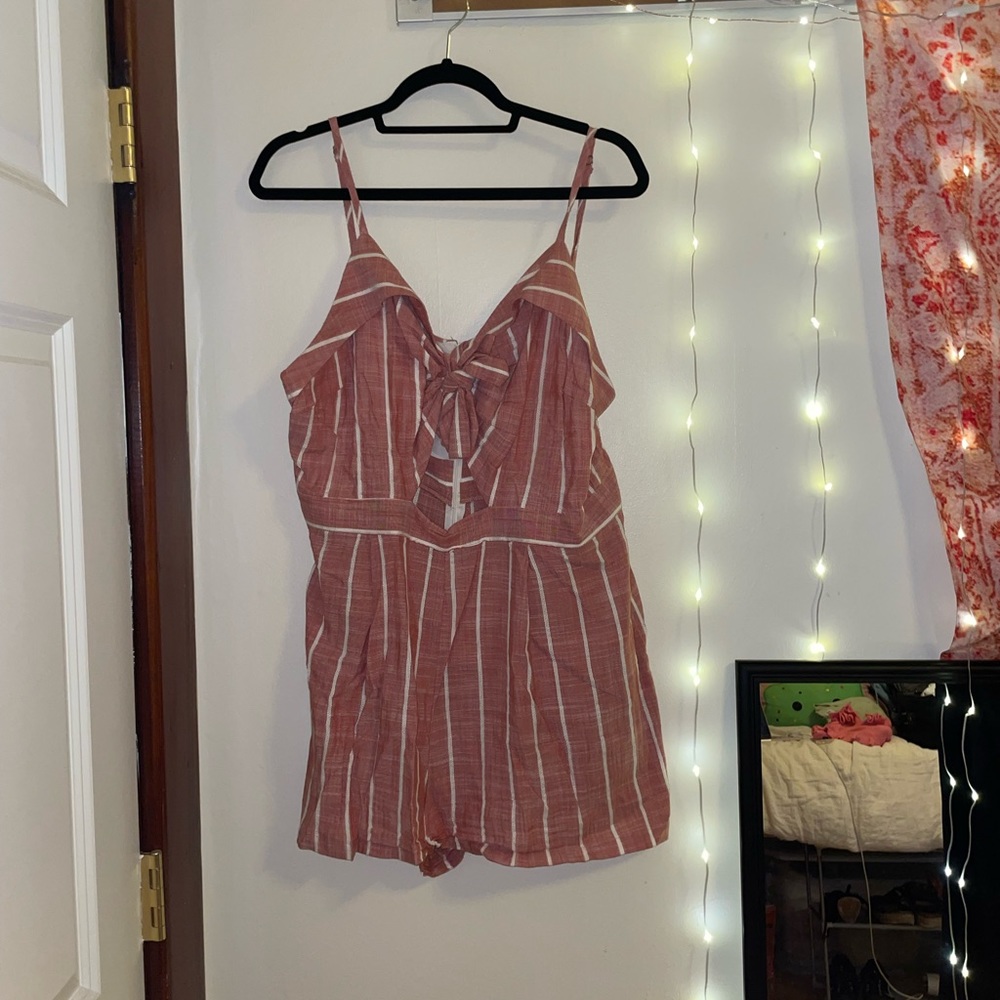 Tie front romper